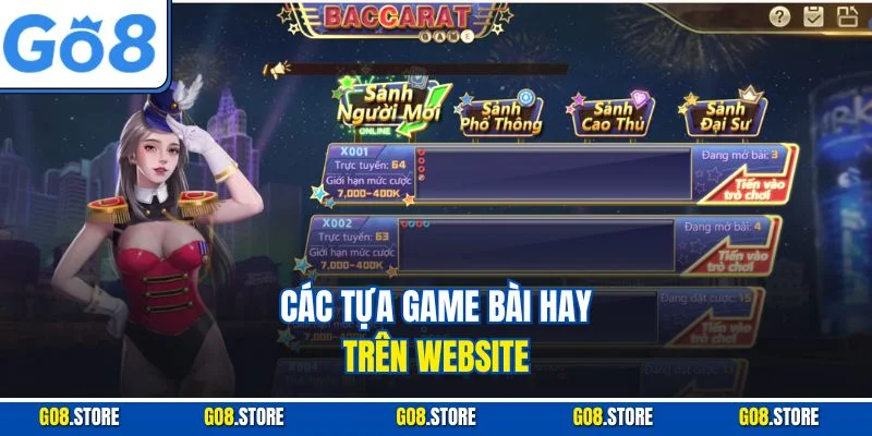 Các tựa game bài hay trên website